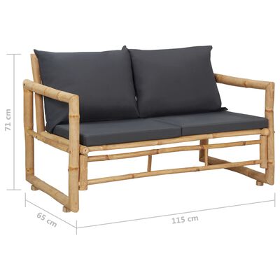 vidaXL 4-cz. zestaw wypoczynkowy do ogrodu, z poduszkami, bambus
