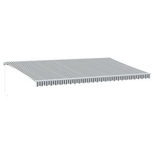 vidaXL Ręcznie zwijana markiza z LED, antracytowo-biała, 600x350 cm