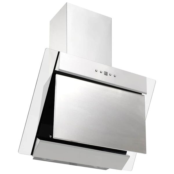 vidaXL Okap kuchenny, 60 cm, stal nierdzewna i hartowane szkło srebrny