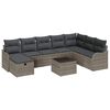 vidaXL Zestaw Sof na Ogr&oacute;d z poduszką 9 pcs Szary Polirattan