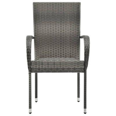 vidaXL Sztaplowane krzesła ogrodowe, 4 szt., szare, polirattan