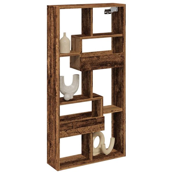 vidaXL Szafka wisząca, stare drewno, 50x15x100 cm