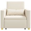 vidaXL Rozkładana sofa jednoosobowa Kremowy biały 90 x 165 x 87 cm