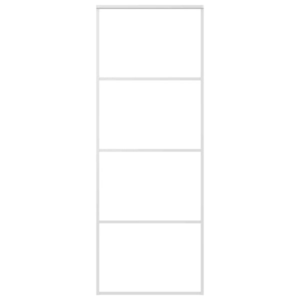 vidaXL Drzwi przesuwne, matowe szkło ESG i aluminium, 76x205 cm, białe