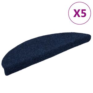 vidaXL Maty na schody samoprzylepne 5 szt. 56x17x3 cm granatowe p&oacute;łokrągłe