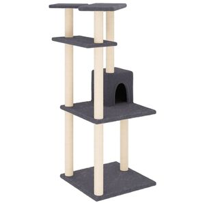 vidaXL Drapak dla kota z sizalowymi słupkami, ciemnoszary, 123 cm