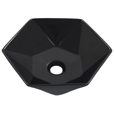 vidaXL Umywalka, 41 x 36,5 x 12 cm, ceramiczna, czarna