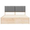 vidaXL Ramka ł&oacute;żka z tapicerowanym wezgłowiem Jasnoszary 150 x 200 cm