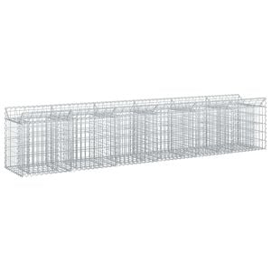 vidaXL Podniesione ł&oacute;żko gabionowe 2 szt. 300 x 50 x 60 cm srebrny