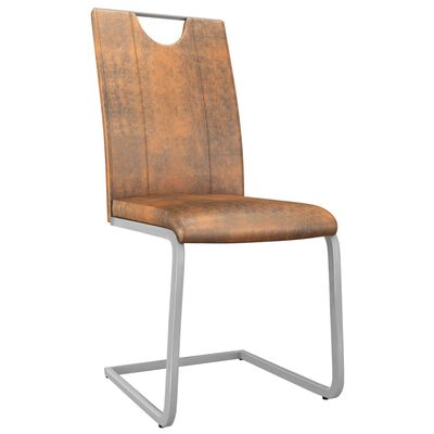 vidaXL Krzesła stołowe, 4 szt., zamszowy brąz, sztuczna skóra