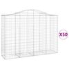 vidaXL Kosze gabionowe, 50 szt, 200x50x140/160cm, galwanizowane żelazo