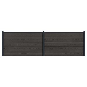 vidaXL Panel ogrodzeniowy 2 pcs WPC i aluminium Czarny