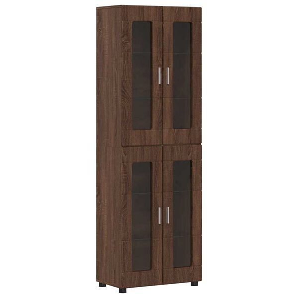 vidaXL Highboard Brązowy dąb 60 x 35 x 182 cm Materiał drewnopochodny