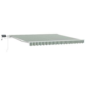 vidaXL Markiza wysuwana Zielony i Biały 400 &times; 300 cm