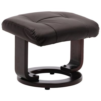 vidaXL Rozkładany fotel TV z podnóżkiem, brązowy, sztuczna skóra