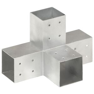 vidaXL Łącznik do słupk&oacute;w w kształcie X, galwanizowany metal, 81x81 mm