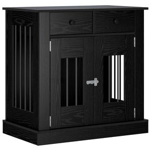 vidaXL Meble na klatkę dla psa Czarny dąb 80 x 47,5 x 80 cm