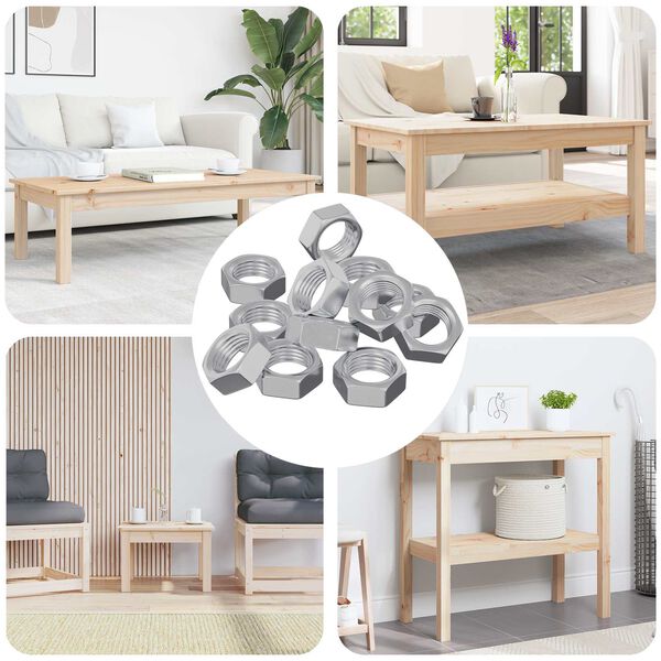 vidaXL Nakrętka sześcienna 12 pcs Srebrny M6 Metal