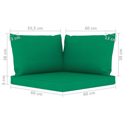 vidaXL 9-cz. zestaw wypoczynkowy do ogrodu, zielone poduszki