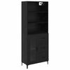 vidaXL Highboard Czarny Dąb 69,5 x 34 x 180 cm Drewno inżynieryjne