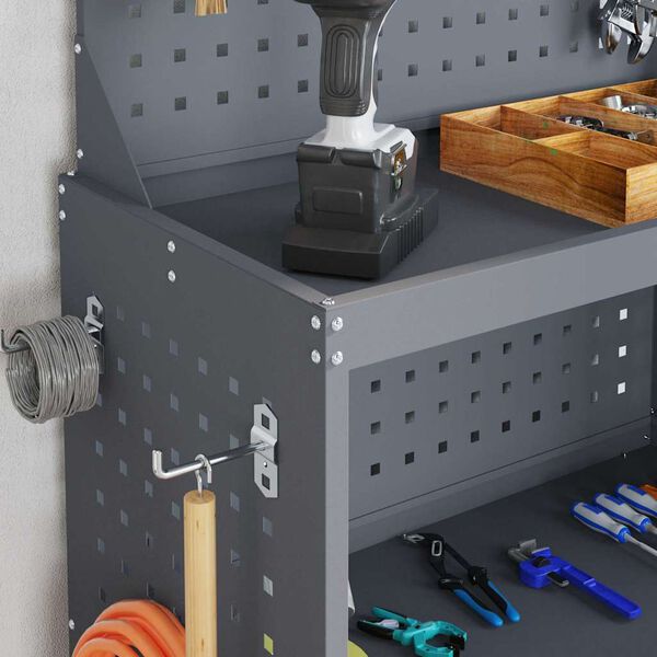 vidaXL Wózek narzędziowy z półką z kołem Antracyt 65 x 35 x 111 cm