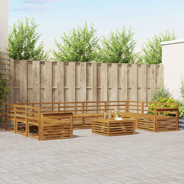 vidaXL Zestawy sof 10 pcs Naturalny Lite Drewno Akacji