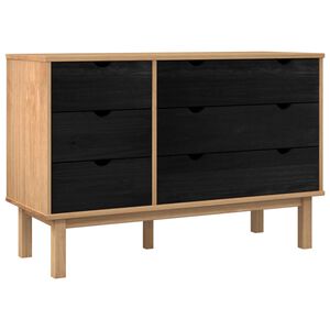 vidaXL Szafka z Szufladami z szufladą OTTA Czarny 111 x 43 x 73,5 cm