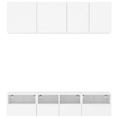 vidaXL 5-częściowy zestaw mebli TV, biały, materiał drewnopochodny