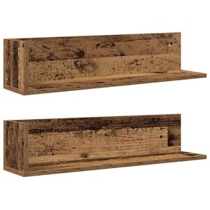 vidaXL P&oacute;łki ścienne, 2 szt., stare drewno, 75x16,5x16,5 cm