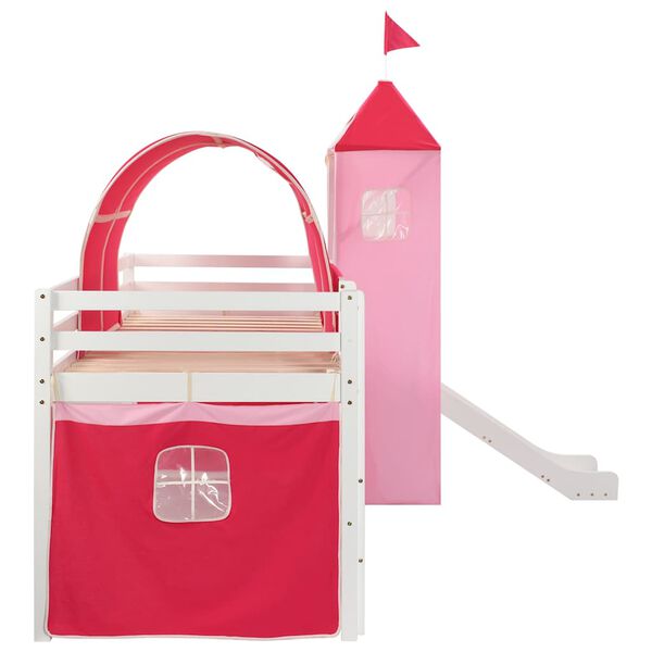 vidaXL Wysoka rama ł&oacute;żka dziecięcego, zjeżdżalnia i drabinka 208x230cm