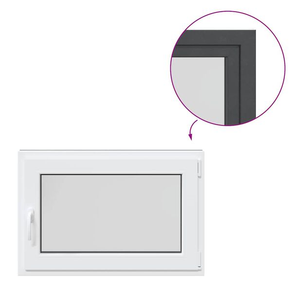 vidaXL Okno piwniczne "RISOR" 90x50 cm uchylno-rozwierne DIN prawe antracyt