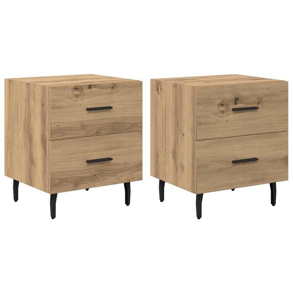 vidaXL Szafka Nocna 2 pcs Dąb rzemieślniczy 40 x 35 x 47,5 cm