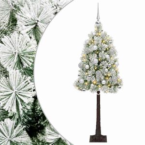 vidaXL Sztuczna choinka na zawiasach z bombkami 120 cm 150 LED