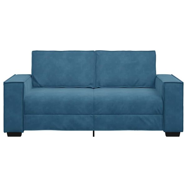 vidaXL Sofa 2-osobowa, niebieski, 140 cm, tapicerowana aksamitem