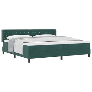 vidaXL Ł&oacute;żko sprężynowe Ciemna zieleń 200 x 200 cm Aksamit