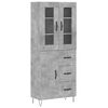 vidaXL Witrynka, szarość betonu 69,5x34x180 cm materiał drewnopochodny