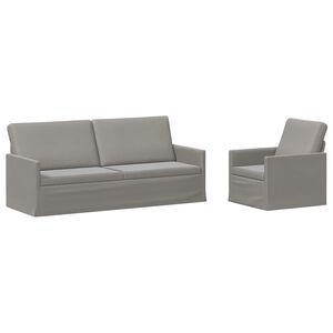 vidaXL Zestaw Sof 2 pcs jasnoszary Welur