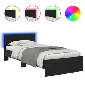 vidaXL Ramka ł&oacute;żka Czarny Dąb 100 x 200 cm Materiał drewnopochodny