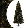 vidaXL Choinka światłowodowa 180 cm 24 LED Ciepła biel PVC zielony