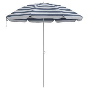 vidaXL Parasol plażowy Niebieski i biały 206 x 206 x 212 cm