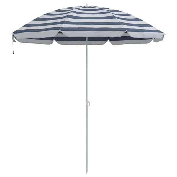 vidaXL Parasol plażowy Niebieski i biały 206 x 206 x 212 cm