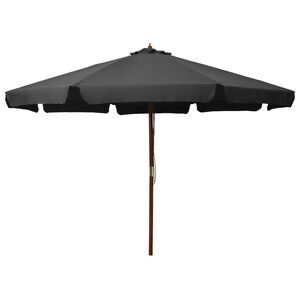 vidaXL Parasol ogrodowy na drewnianym słupku, 350 cm, antracytowy