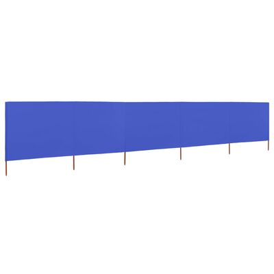 vidaXL Parawan 5-skrzydłowy z tkaniny, 600x160 cm, błękit lazur