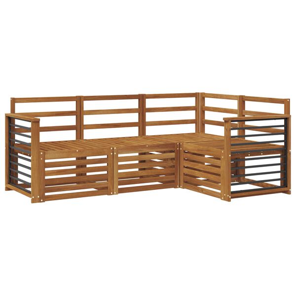 vidaXL Zestawy sof 4 pcs Naturalny Lite Drewno Akacji