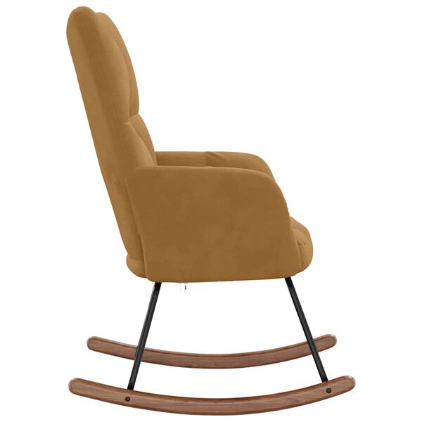 vidaXL Fotel bujany, brązowy, tapicerowany aksamitem