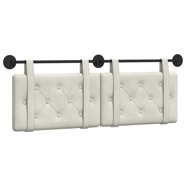 vidaXL Wisząca Głowa Kremowy 150 x 55 x 5 cm Aksamit