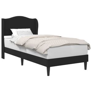 vidaXL Ramka ł&oacute;żka Z zagł&oacute;wkiem Czarny 100 x 200 cm Ekosk&oacute;ra