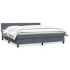 vidaXL Ł&oacute;żko typu Box Spring z materacem Ciemnoszary 180x220cm Aksamit