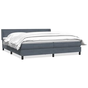 vidaXL Ł&oacute;żko typu Box Spring z materacem Ciemnoszary 180x220cm Aksamit