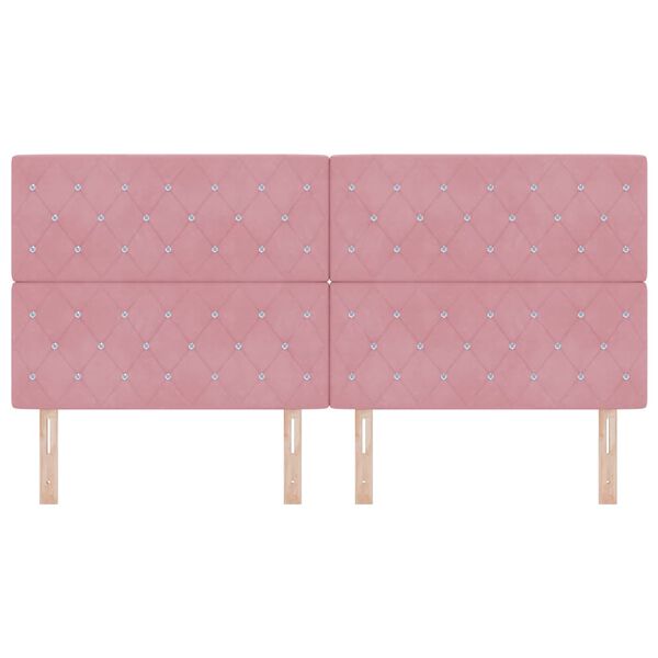 vidaXL Zagł&oacute;wek Z zagł&oacute;wkiem R&oacute;żowy 200 cm Sk&oacute;ra ekologiczna